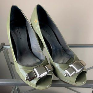 Karen Millen Patent Leather Peep toe Heel Shoes Size 40